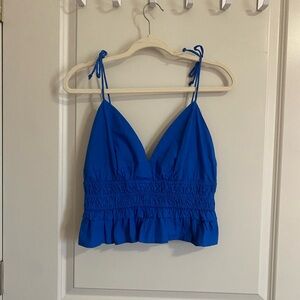 Elegant Blue Camisole with Adjustable Straps